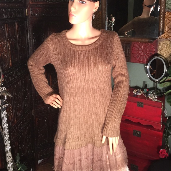 A'Reve Lace Trimmed Sweater