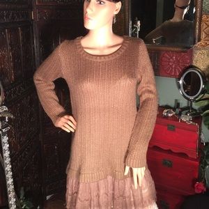 A'Reve Lace Trimmed Sweater