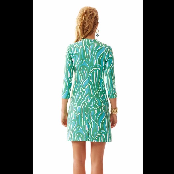 Lily Pulitzer green pattern shift dress - Picture 2 of 4