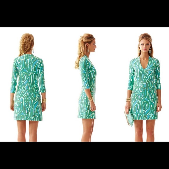 Lily Pulitzer green pattern shift dress - Picture 4 of 4