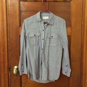 Purple Madewell chambray tomboy shirt.