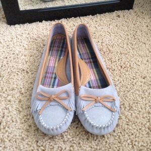 Pale Blue Suede Tommy Hilfiger Moccasins sz 8M