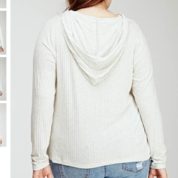 New Forever 21 Plus Ribbed Hooded Top XL - Picture 2 of 3