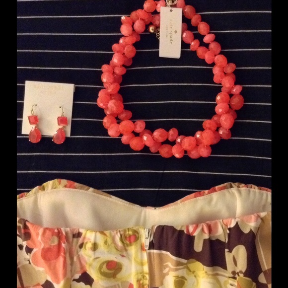 Floral Dress FIT & FLARE Empire Aline Strapless - Picture 4 of 4