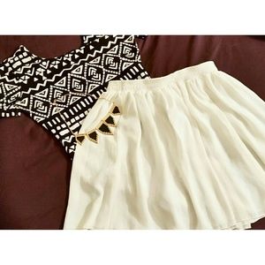 Off White Chiffon "American Apparel" Skirt