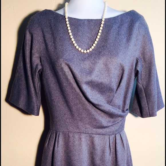 Grey dress, lined wool, size 6.