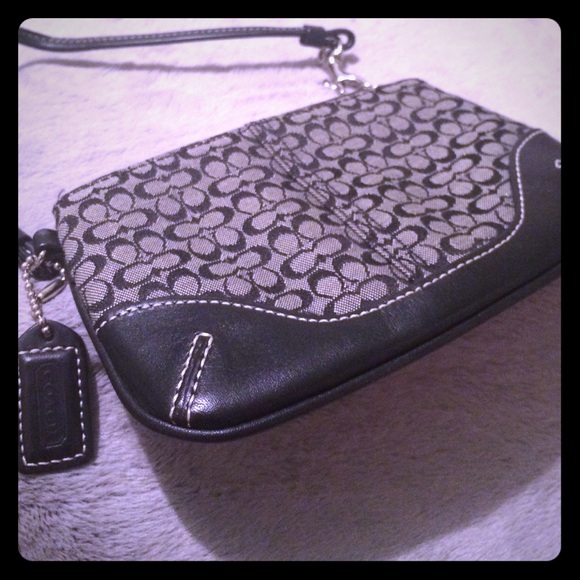 Coach black wristlet