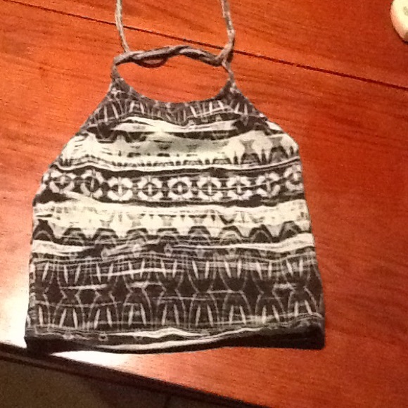 Medium sized summer halter top with an open back