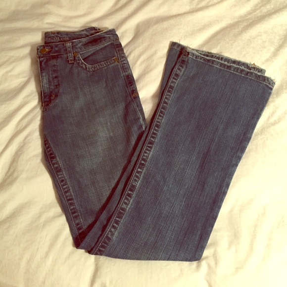 Designer bell bottom high waisted jeans