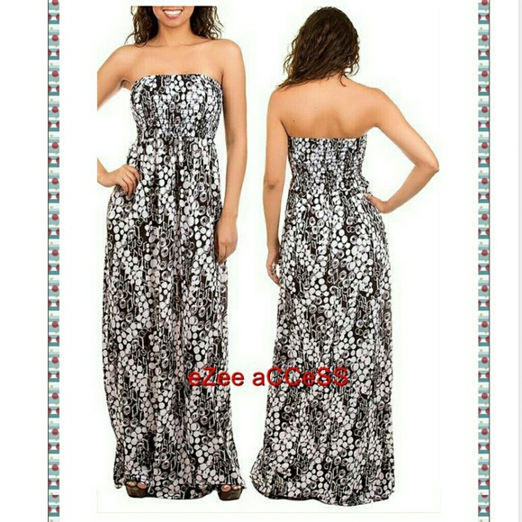 New Sexy maxi dress smocked floor length Small - Picture 2 of 2