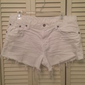 LF Carmar White Ripped Shorts
