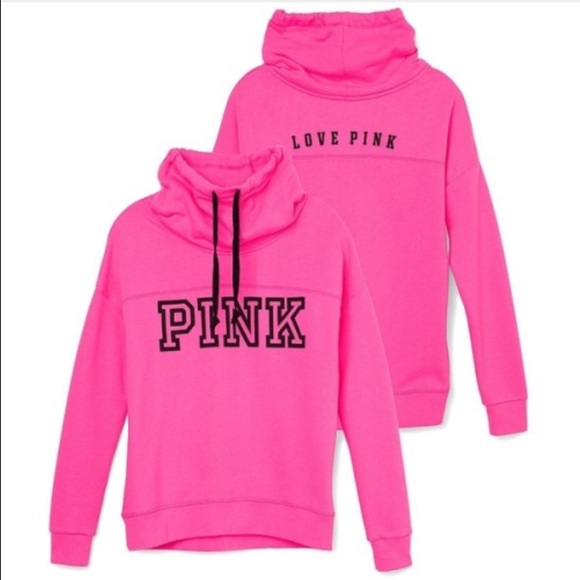 Vs pink cowl neck hoodie