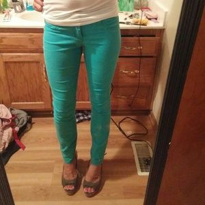 Teal skinny jeans