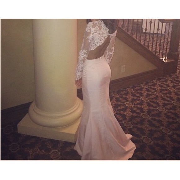 Tarik Ediz pale pink two piece prom dress