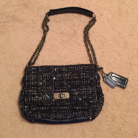Coach blue handbag/cross body handbag