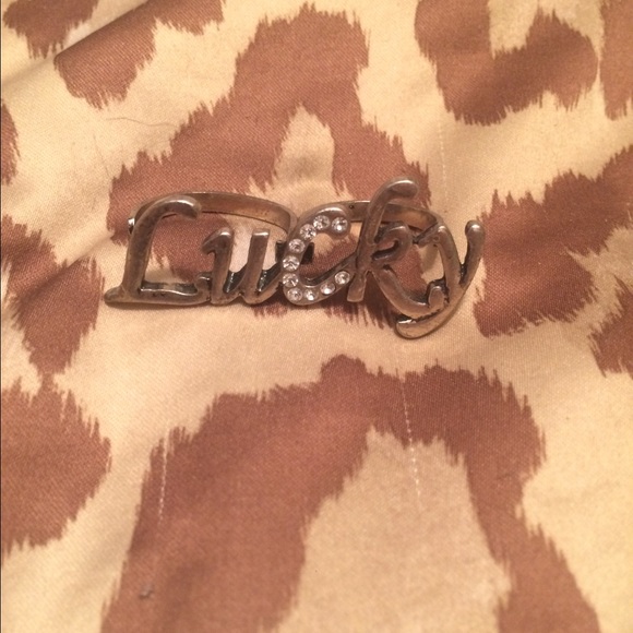 "Lucky" adjustable double finger ring