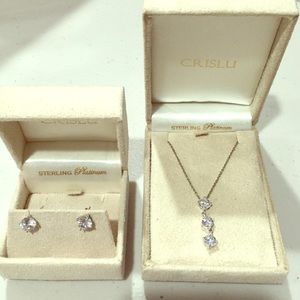 CRISLU cubic zirconia earrings and necklace