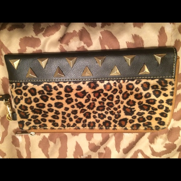 Cheetah print wallet wristlet