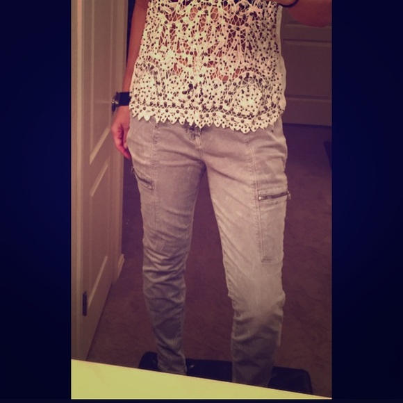 J Brand Grey Zipper Jean
