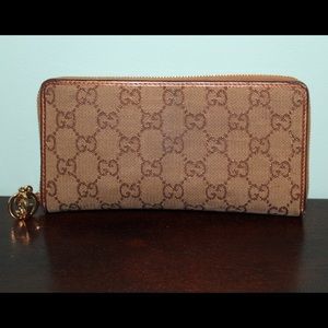 Gucci Original GG Canvas Zip Around Wallet