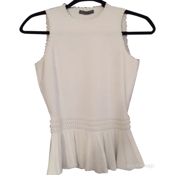 Alexander McQueen Stretch Knit Peplum Top