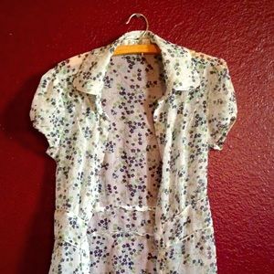 White Floral Button Down