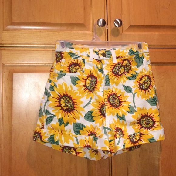 American Apparel high waisted sunflower shorts
