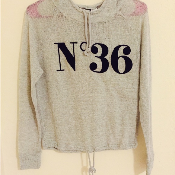 H&M Gray Hooded Long Sleeve Top