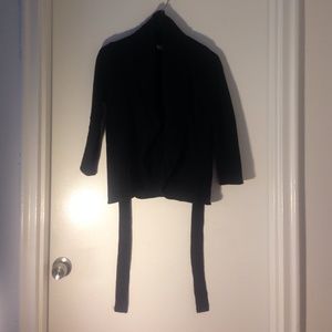 BCBG Maxaria belted black sweater