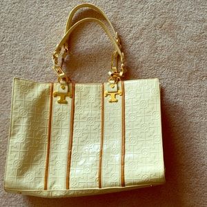 Tory Burch Nico Lux T Embossed Patent Leather Tote