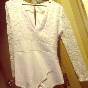 One piece white play suit