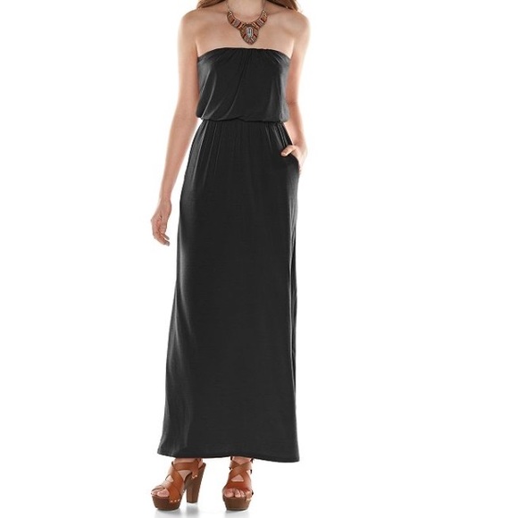 🎉Host Pick🎉Black Strapless Maxi
