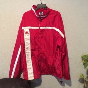 Red Adidas jacket size large great condition