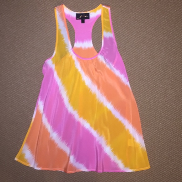 Silk striped tank by Akiko size S