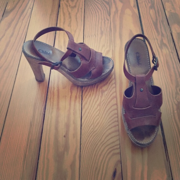 Chloe wooden heels