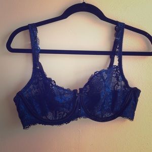 Blue Iridescent Lace Bra