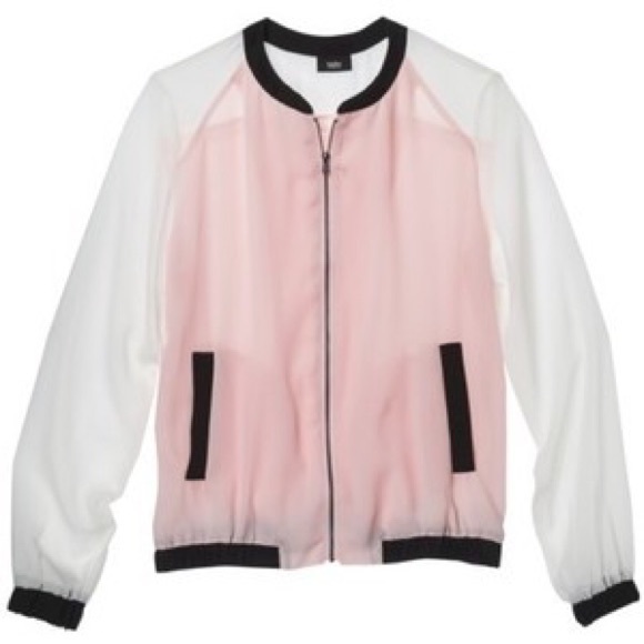 Mossimo Supply Co. Jackets & Blazers - HP 🎉Mossino Cream Ebony Pink Jacket Sheer Chiffon