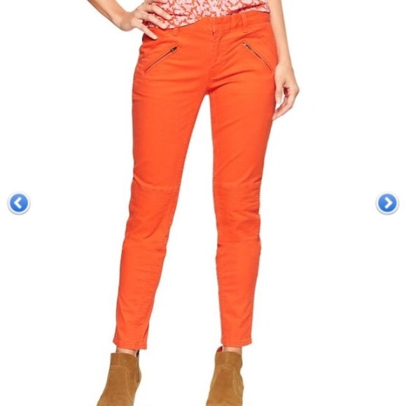 Gap orange skinny khakis
