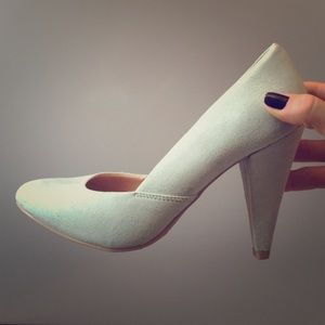 Mint colored pumps