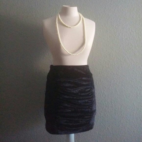 Black velvet like mini skirt