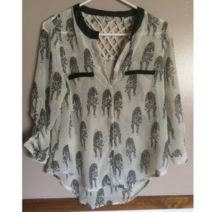 Sheer wild-life inspired top