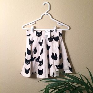 Cat Print Skater Skirt