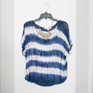 Navy and White Dye top