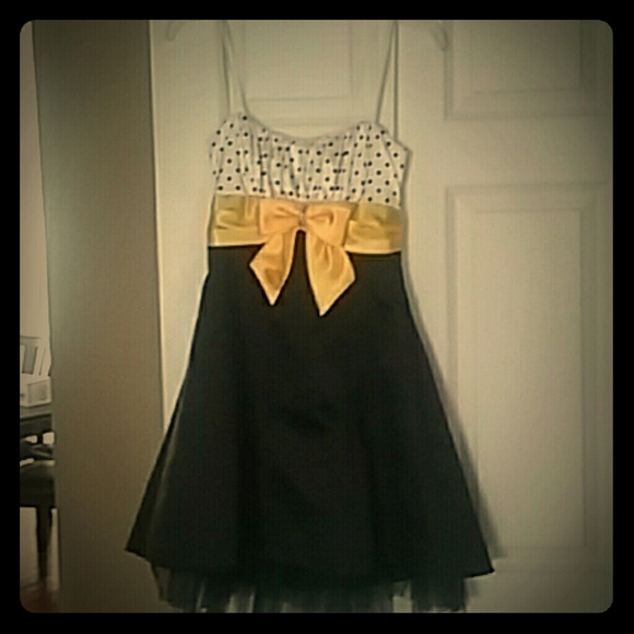Polka dot cocktail dress.