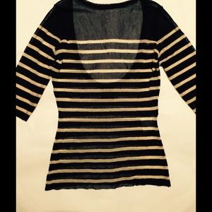 JPG mesh striped top navy