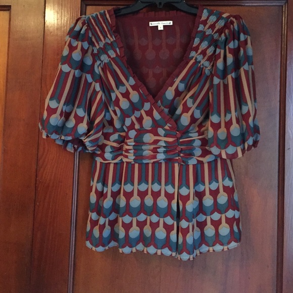 Nanette Lepore Art Deco Wrap Top