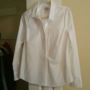 Excellent to New J Crew White Stretch shirt M