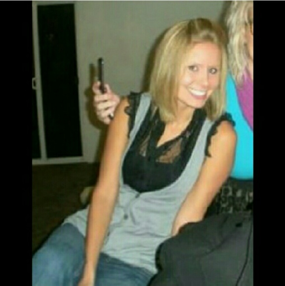 Gray Button-Up Vest with Crochet Racerback - Picture 4 of 4