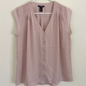 H&M Sleeveless V-Neck Button-Down Blouse