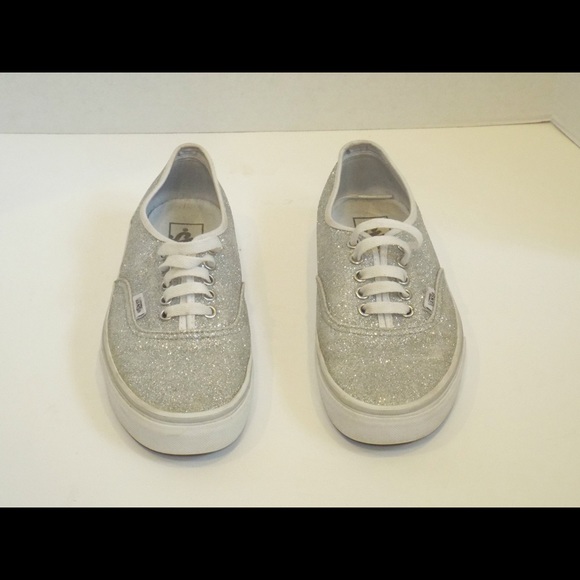 Silver sparkle vans